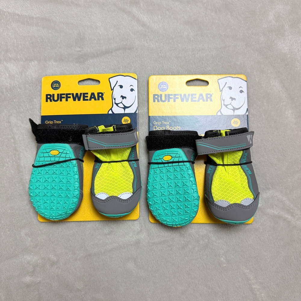 Ruffwear Grip Trex Dog Boots (Lot 2) 2.5" Vibram All-Terrain Strap Hiking NEW
